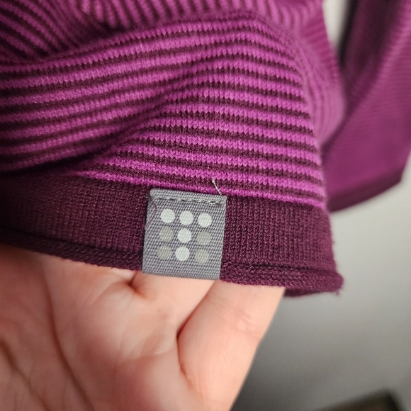 Title Nine Synergy Sweater Purple Striped Mock Neck Size XL - Picture 6 of 9